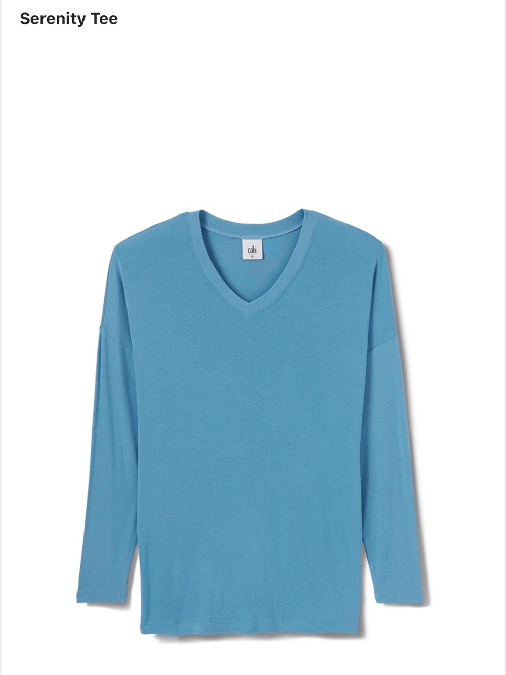 CAbi Serenity V-Neck Tee in Light Blue